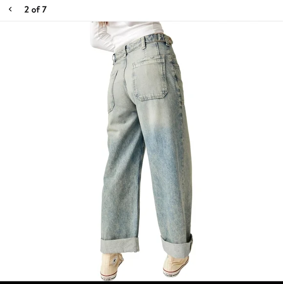 NWOT Free People Palmer Cuff Jeans 26 Tunnel Vision - Picture 5 of 5